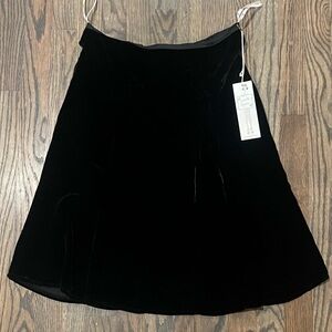 Nanette Lepore Elegant Black Velvet Cascade Skirt